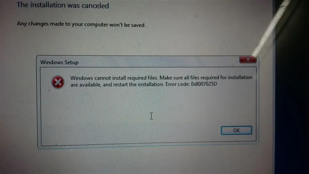 0x8007025d hatası 0x8007025d hatası